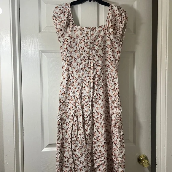 Madden Girl White and Red Floral Midi Dress - Picture 3 of 3